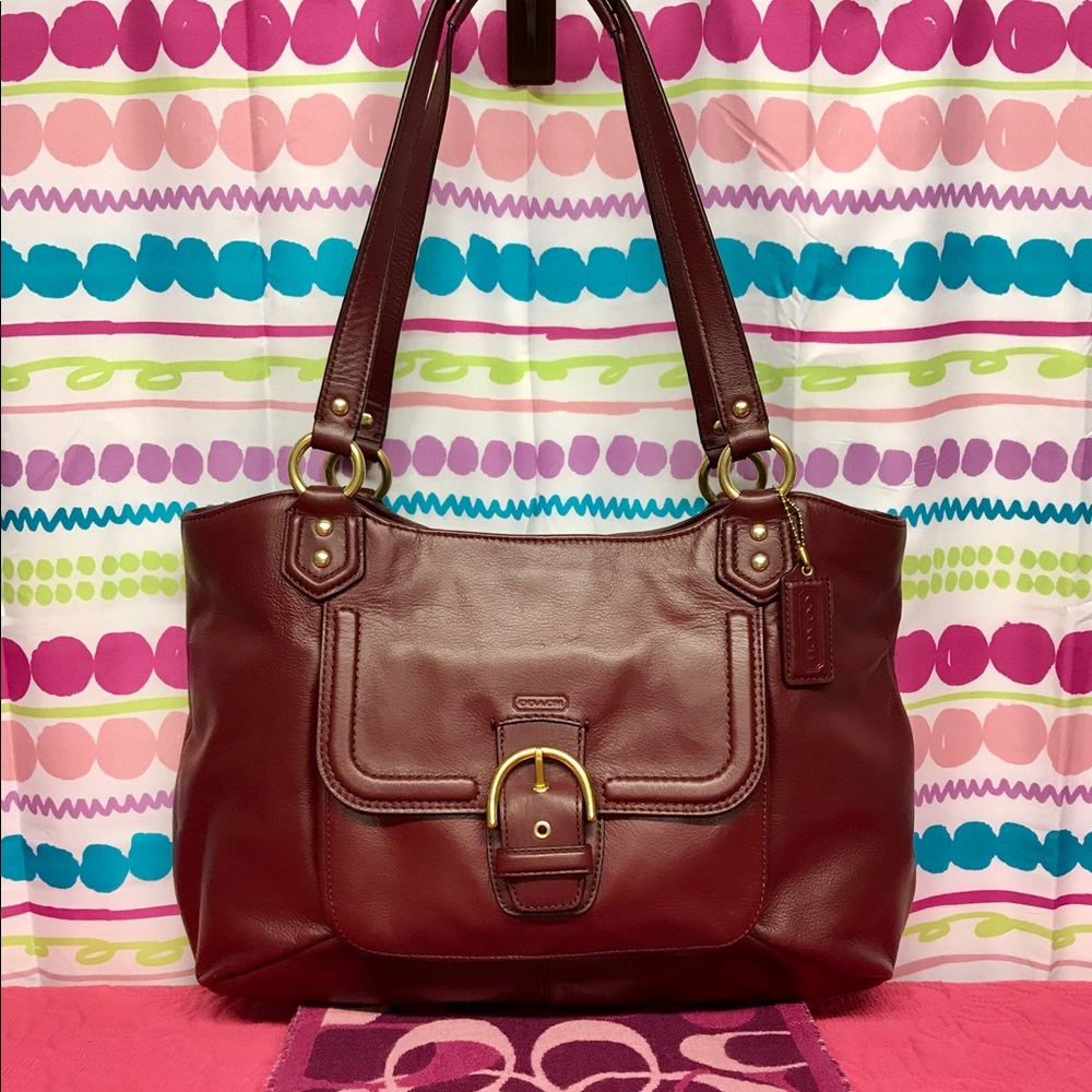 COACH CAMPBELL LEATHER BELLE CARRYALL SHOULDER BAG